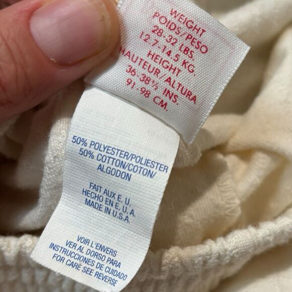 Vintage Buster Brown Toddler Pants 3T Quilted Ivory USA Made 80s 90s - Picture 5 of 7